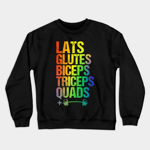 LGBTQ Weightlifting Lats Glutes Biceps Triceps Quads squad Crewneck Sweatshirt by mason artist